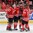 KANATA, CANADA - APRIL 3: Canadian players celebrate after a first period goal against Switzerland during preliminary round action at the 2013 IIHF Ice Hockey Women's World Championship. (Photo by Andre Ringuette/HHOF-IIHF Images)